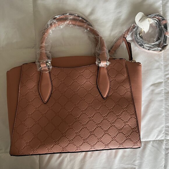 NINE WEST Women's Kyelle Jet Set Satchel, Pink Crossbody New - Picture 9 of 10